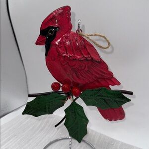 Festive Red Cardinal Bird Ornament